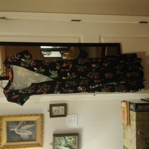 Betsey Johnson Black Floral Maxi Dress